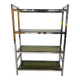 Chrome and smoked glass shelf in Italian 1970s style.