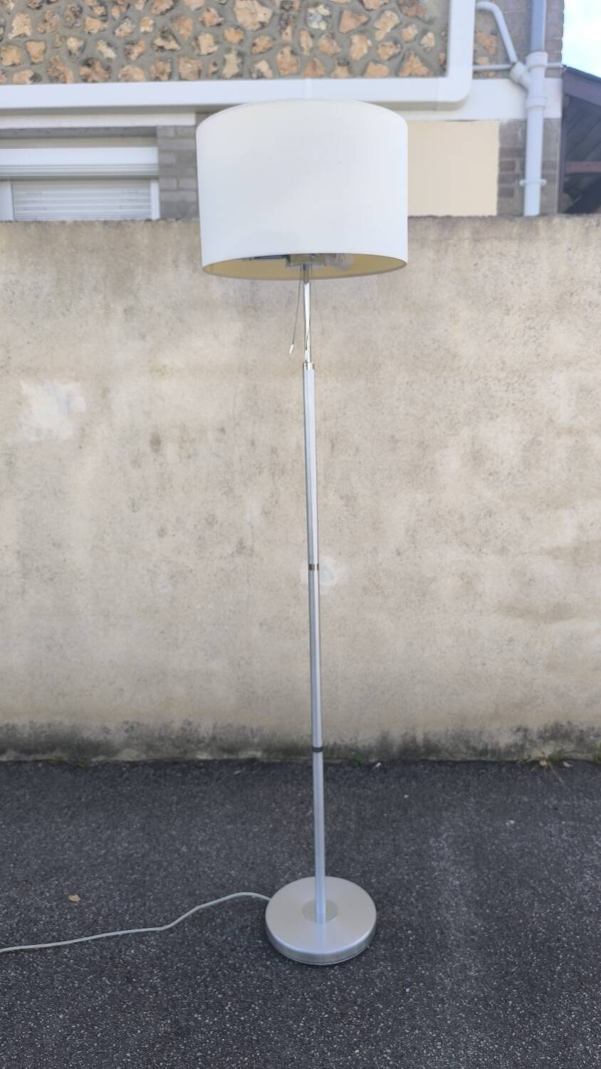 Vintage Floor Lamp with Fabric Shade by Erco, Germany, 1960s
