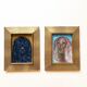 Vintage original dog portrait oil paintings set