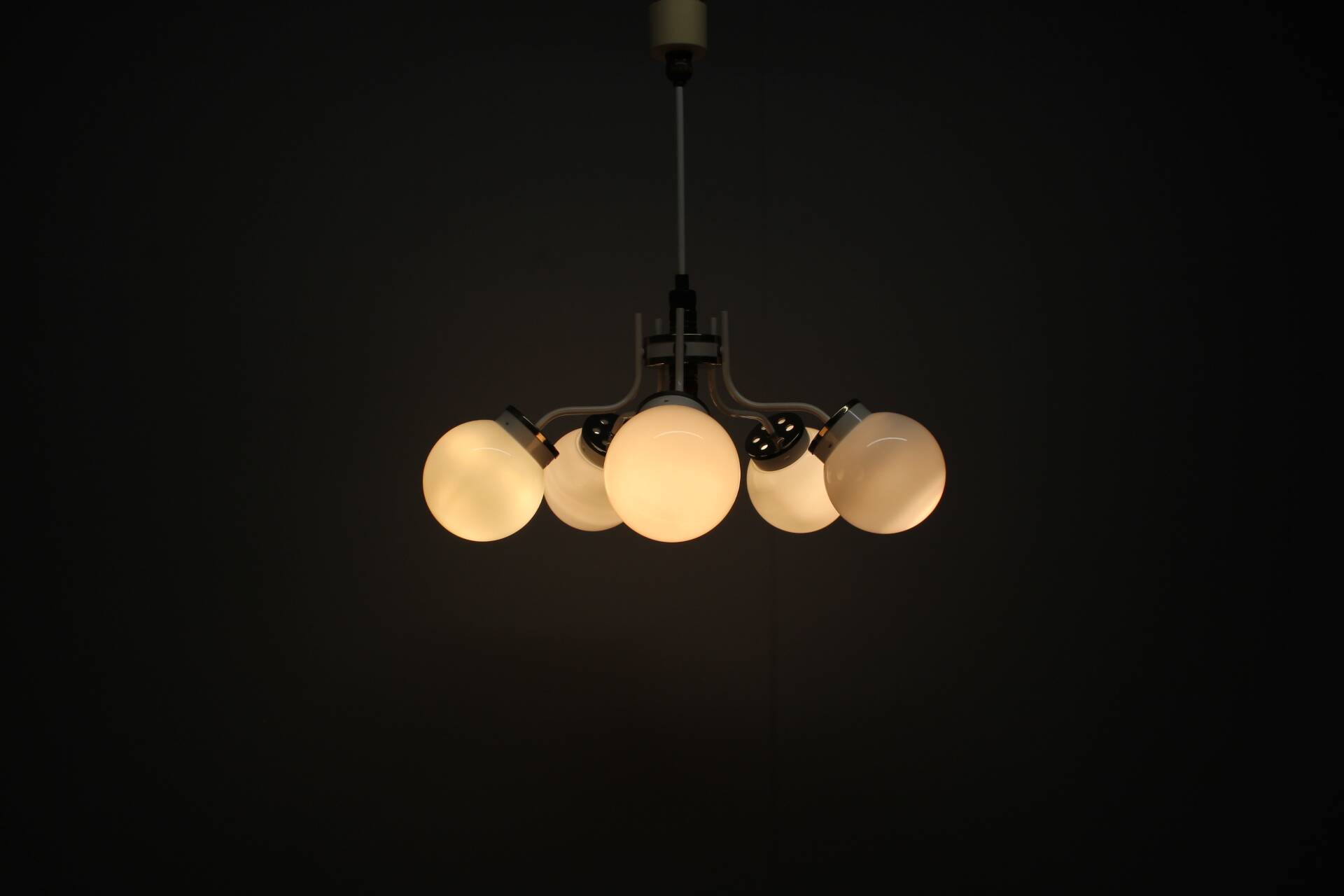 1970s glass chandelier, Czechoslovakia