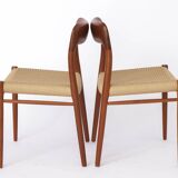 2 des 12 chaises de salle à manger Niels Otto Moller, modèle 75, teck, années 1950