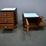 1935s pair of art deco bedside tables, Czechoslovakia