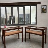 Pair of mahogany display cabinets from the 1960s
