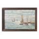 Old painting Marine Seaside signed around 1950