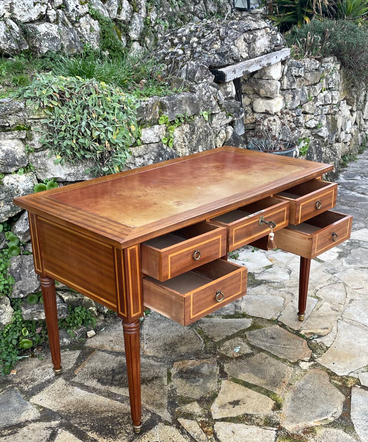 Louis XVI style wooden flat desk