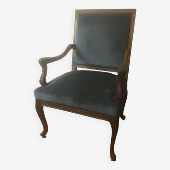 Vintage blue Regency style armchair