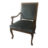 Fauteuil style Régence bleu vintage