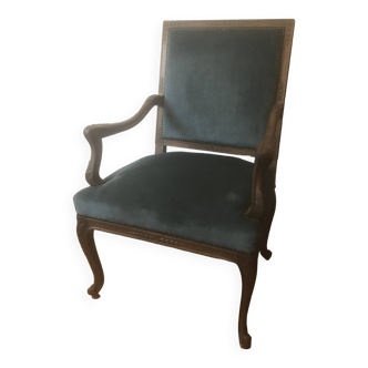 Vintage blue Regency style armchair
