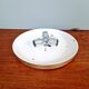 Large ceiling light in textured iced glass (diam 45cm), Doria, 1970