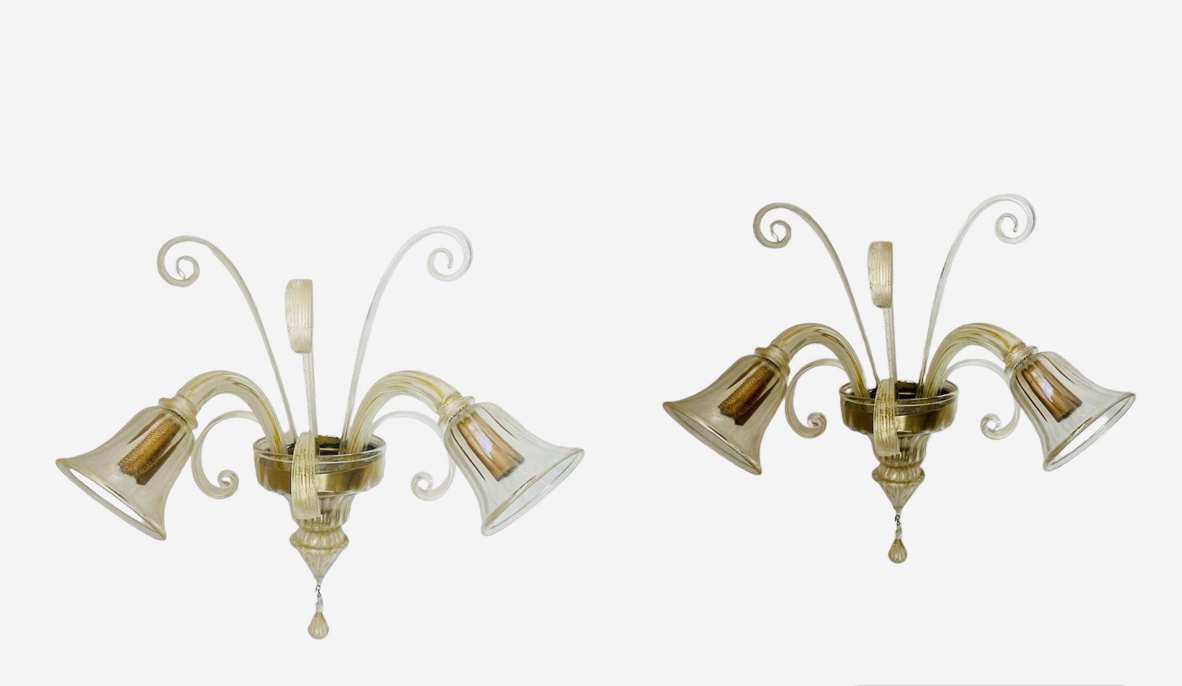 Vintage Murano glass wall lamp