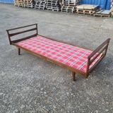 Single bed, Scandinavian teak daybed with compass feet, 1960s