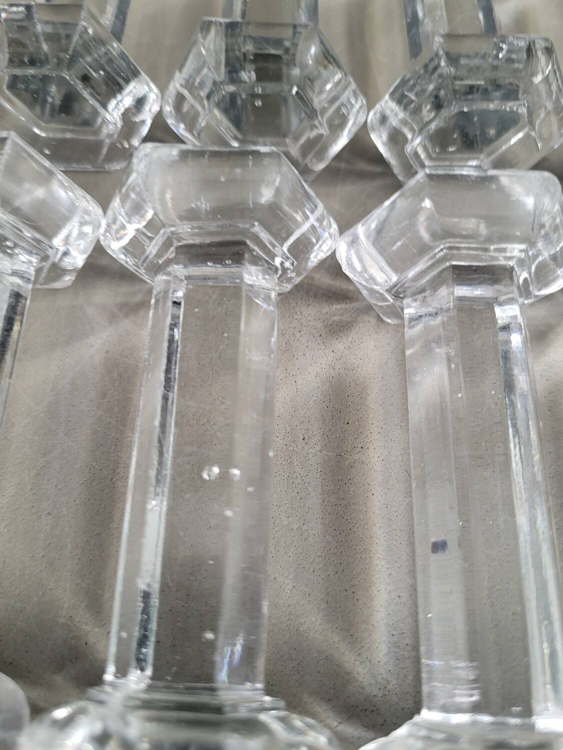 10 hexagonal glass knife holders