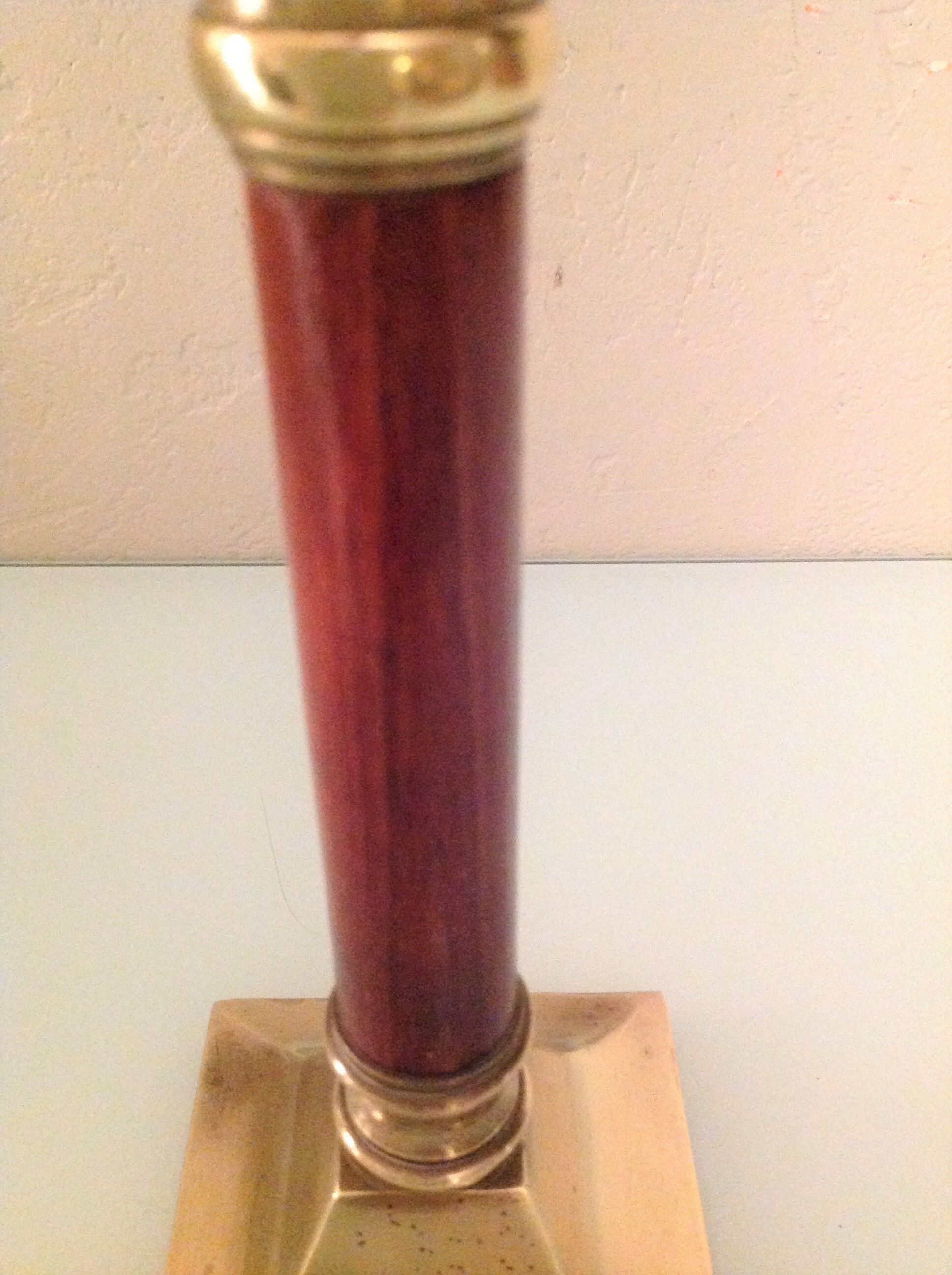 Wooden and brass candle holder art deco style