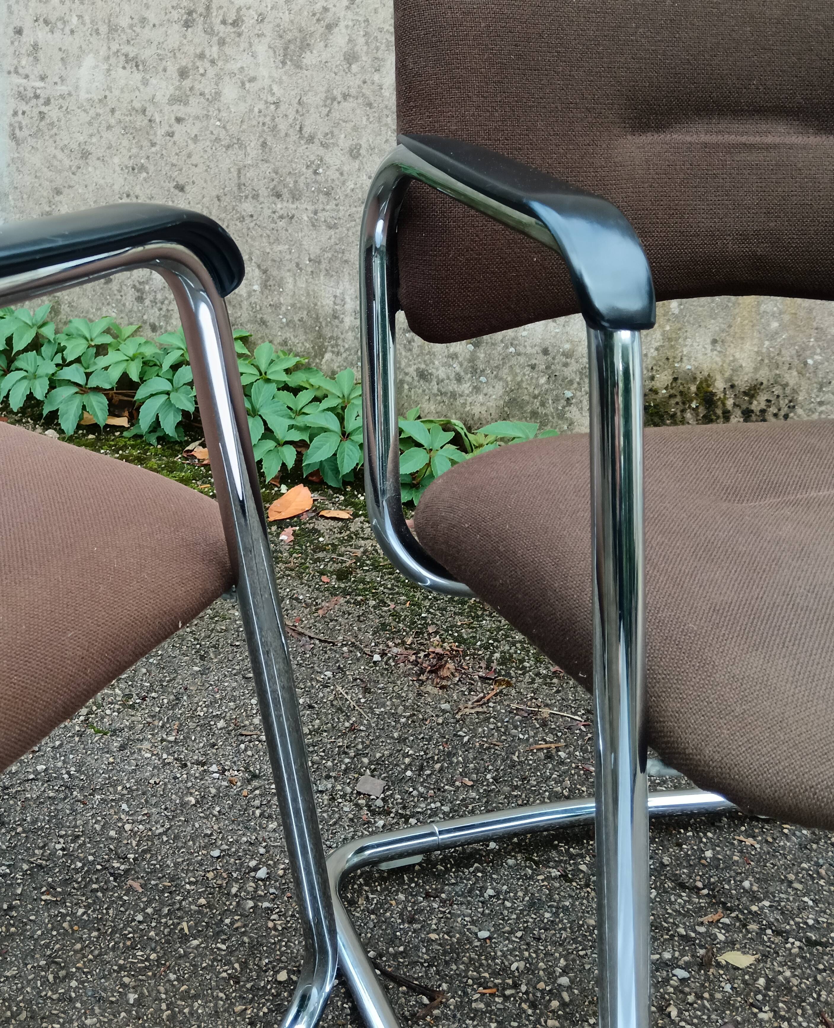 Pair of Strafor cantilever armchairs