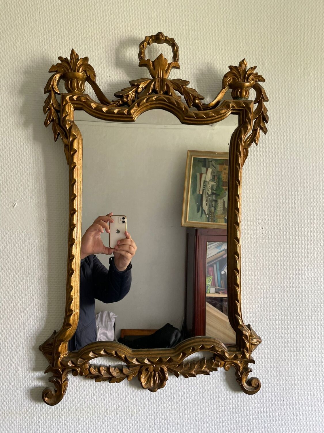 Miroir bois sculpté style régence