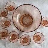Set of 8 vintage dessert bowls and its pink bowl 1960s