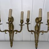 Pairs of Louis XVI bronze wall lamps