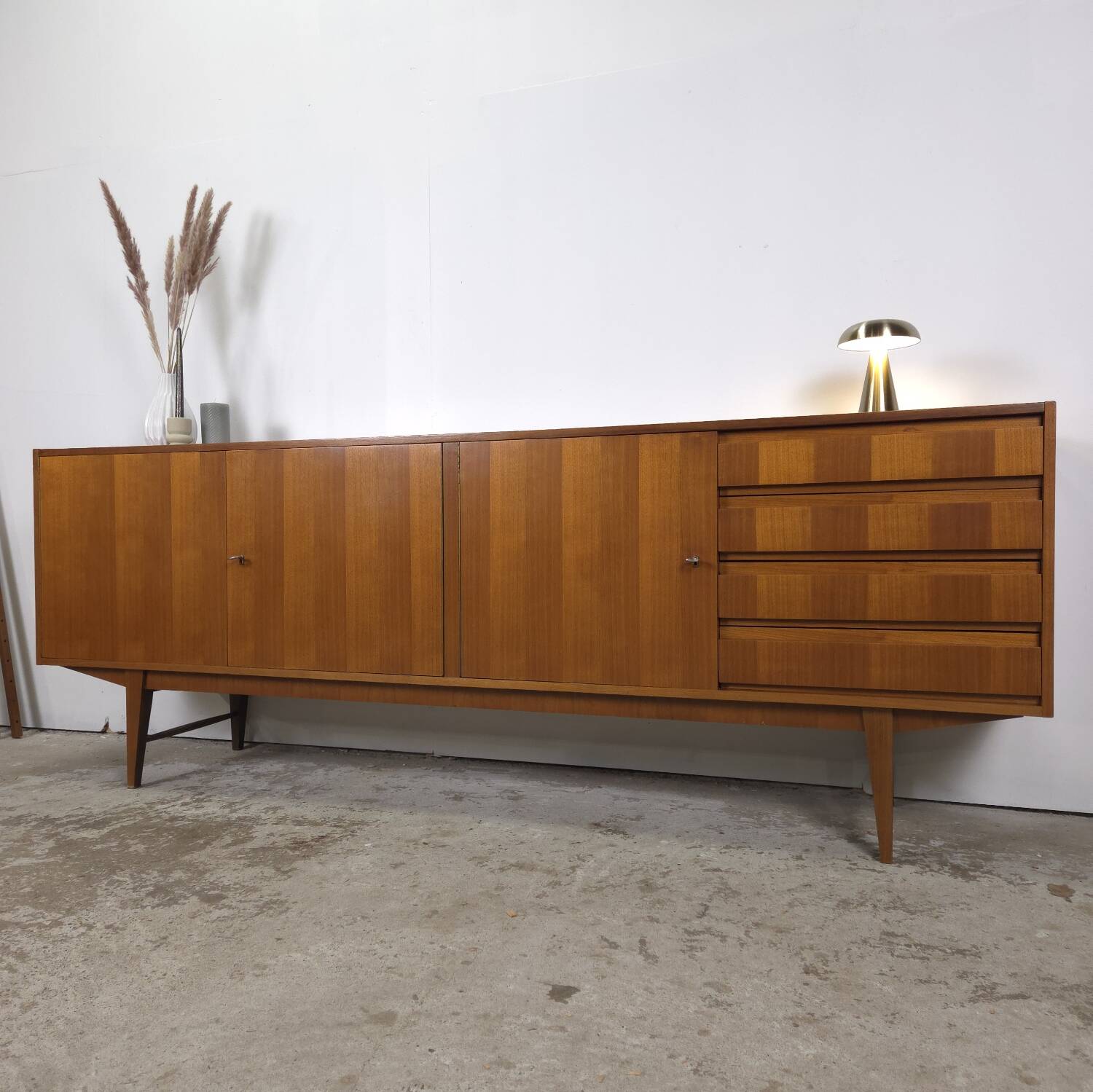 Vintage 60s - 70s teak sideboard German, TV cabinet