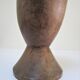 solid wood vase carved brutalist vintage
