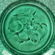 Footed compote with shaded enamels Sarreguemines majolica