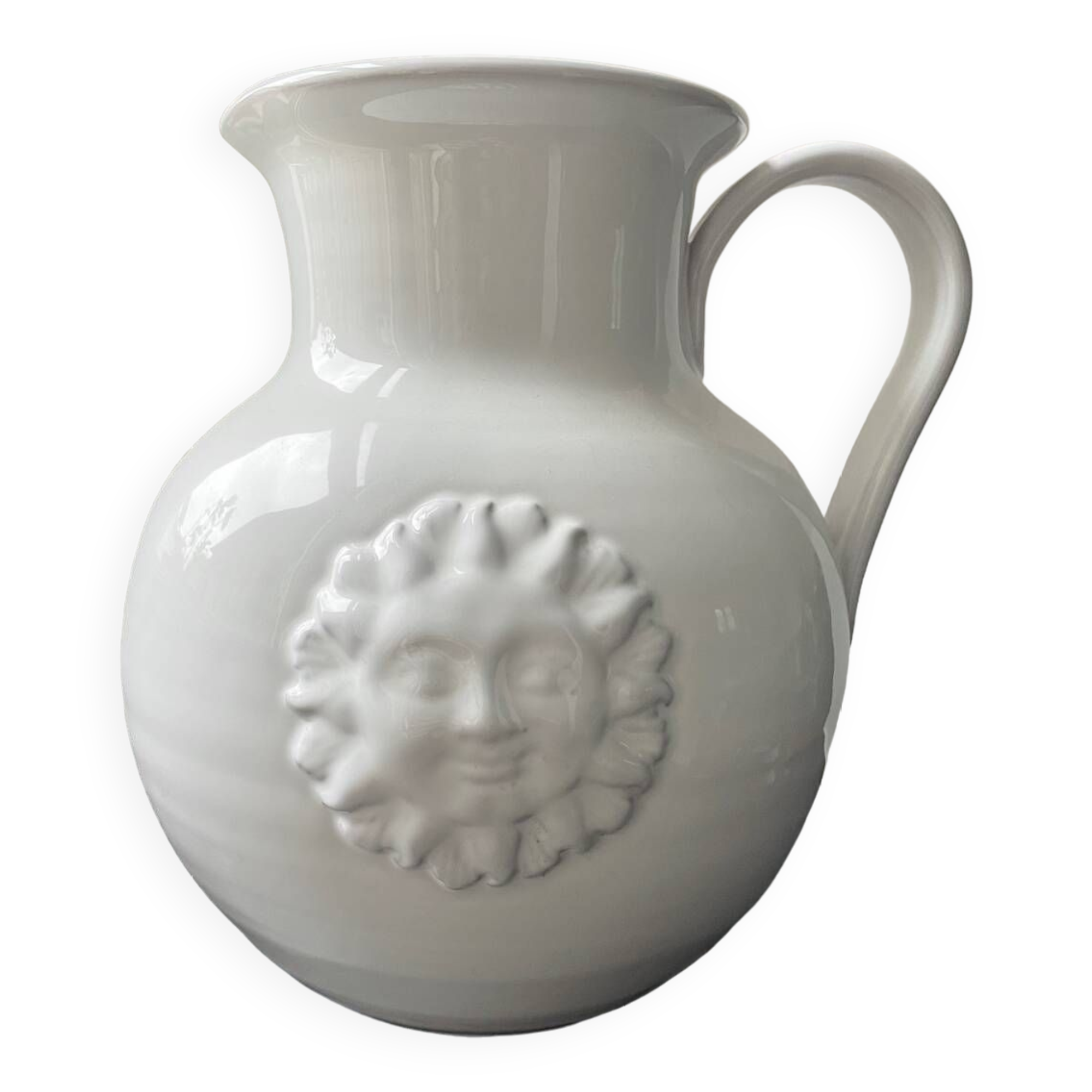 Vase, white ceramic sun jug