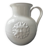 Vase, cruche soleil en céramique blanche