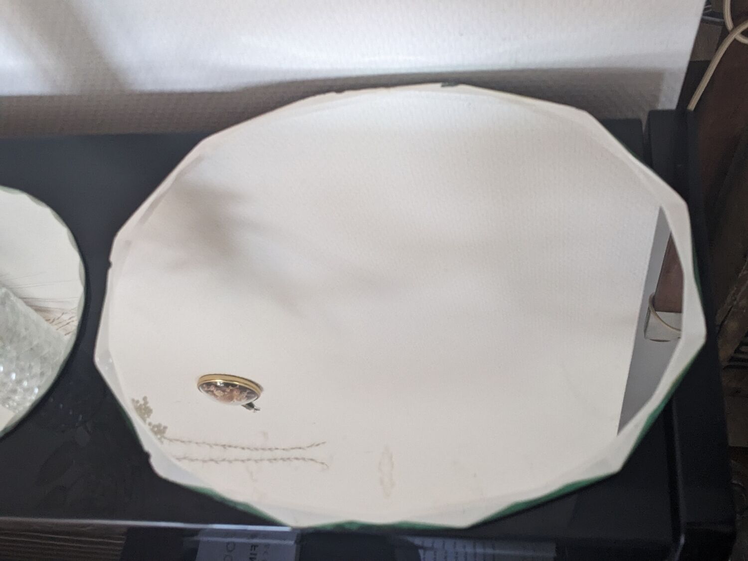 Vintage beveled mirror to pose 50s