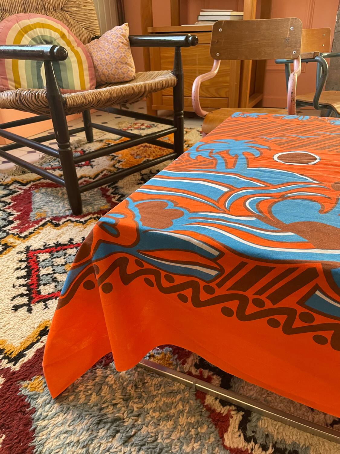 Seventies floral tablecloth