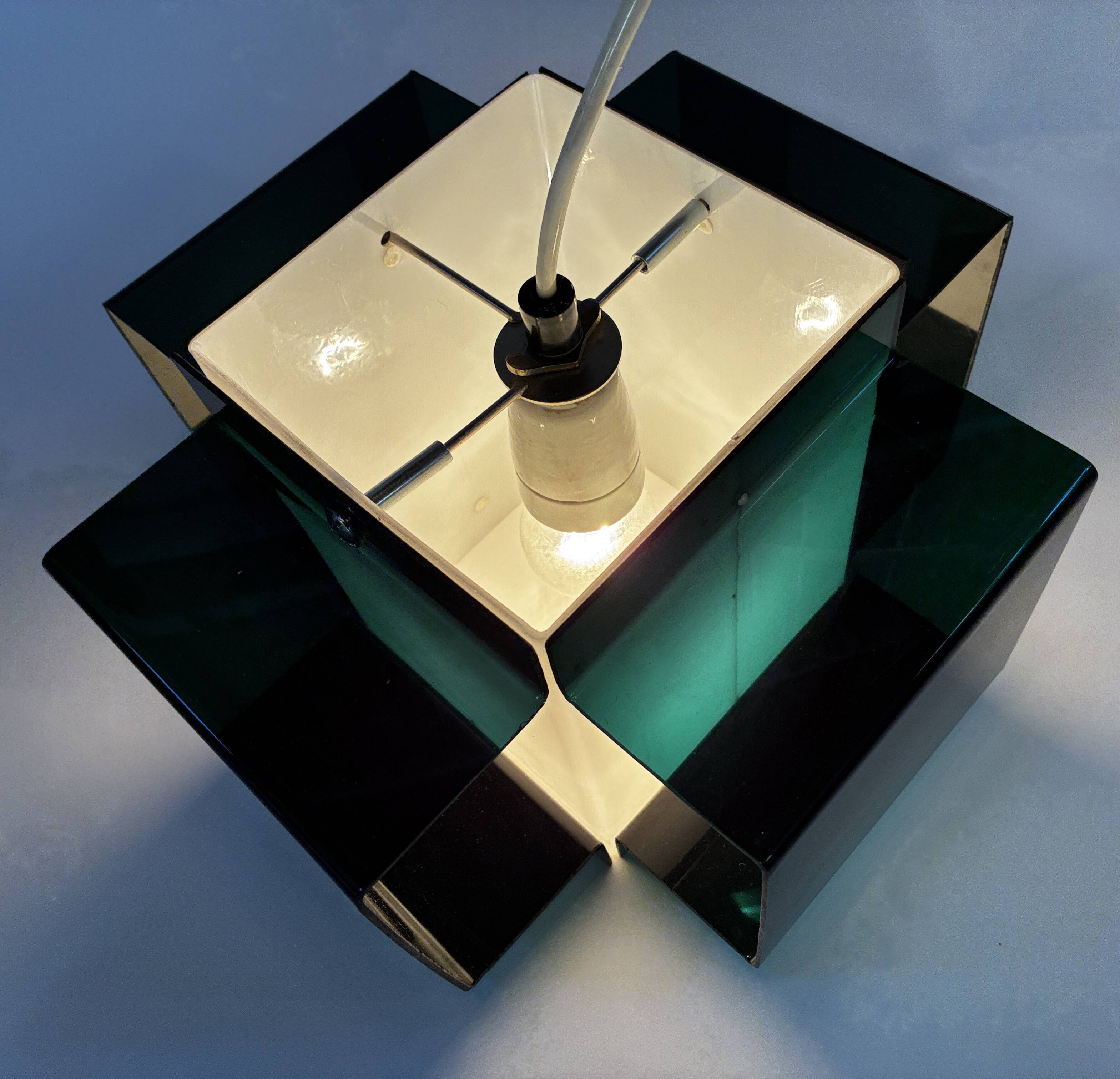 Vintage Pendant • Two-Coloured Acrylic • 1970