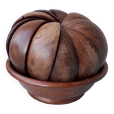 Coupe et coupelles en bois