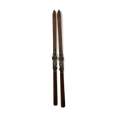 Pair of vintage wooden skis