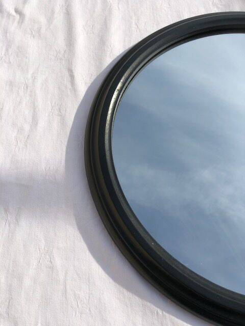 Mirror round wood 50s