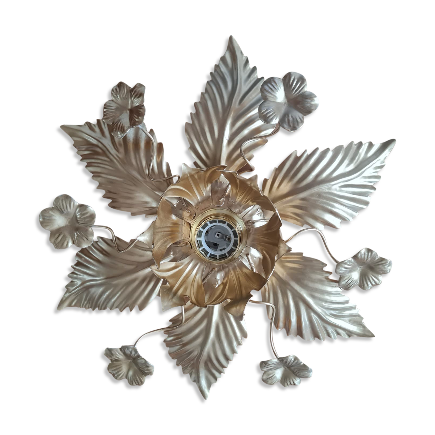 Golden brass flower wall lamp