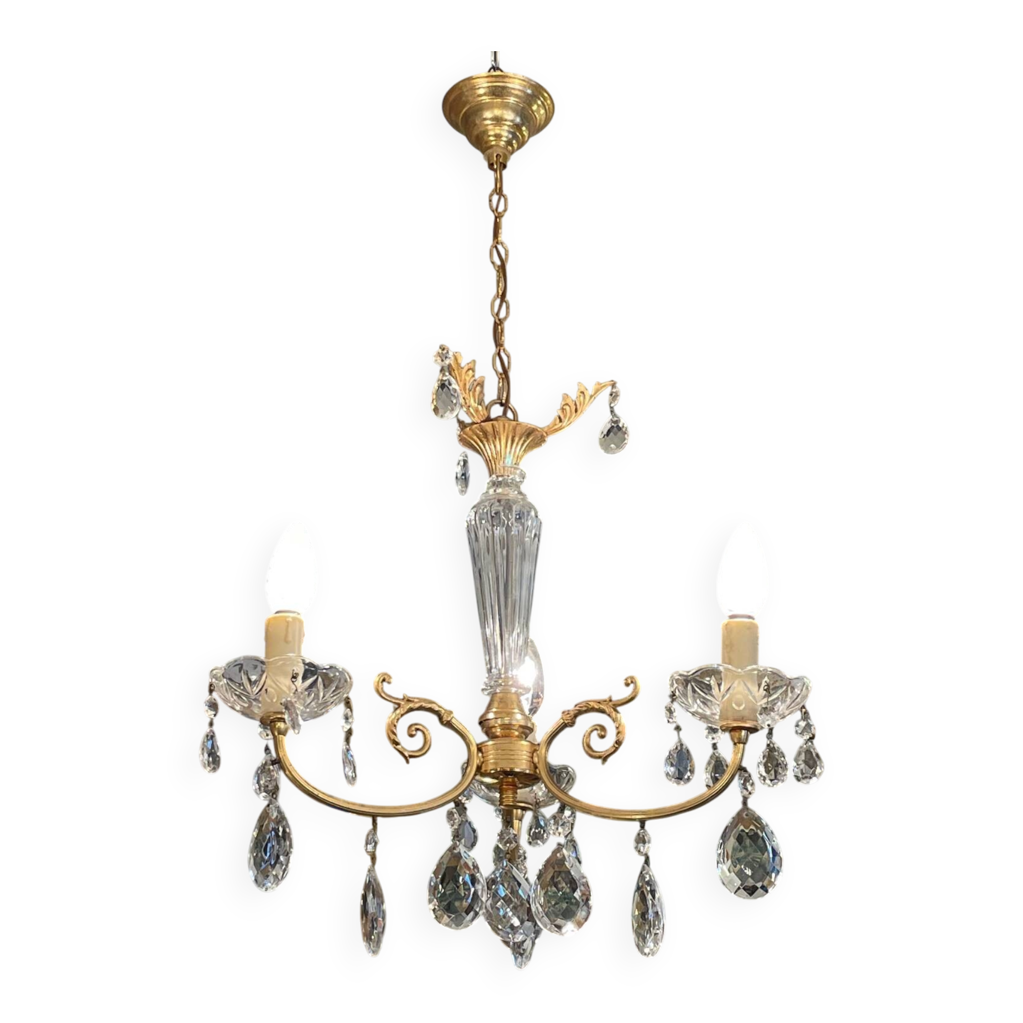 Three-light crystal chandelier