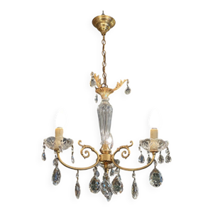 lustre 3 feux en cristal