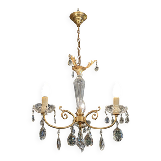 Three-light crystal chandelier