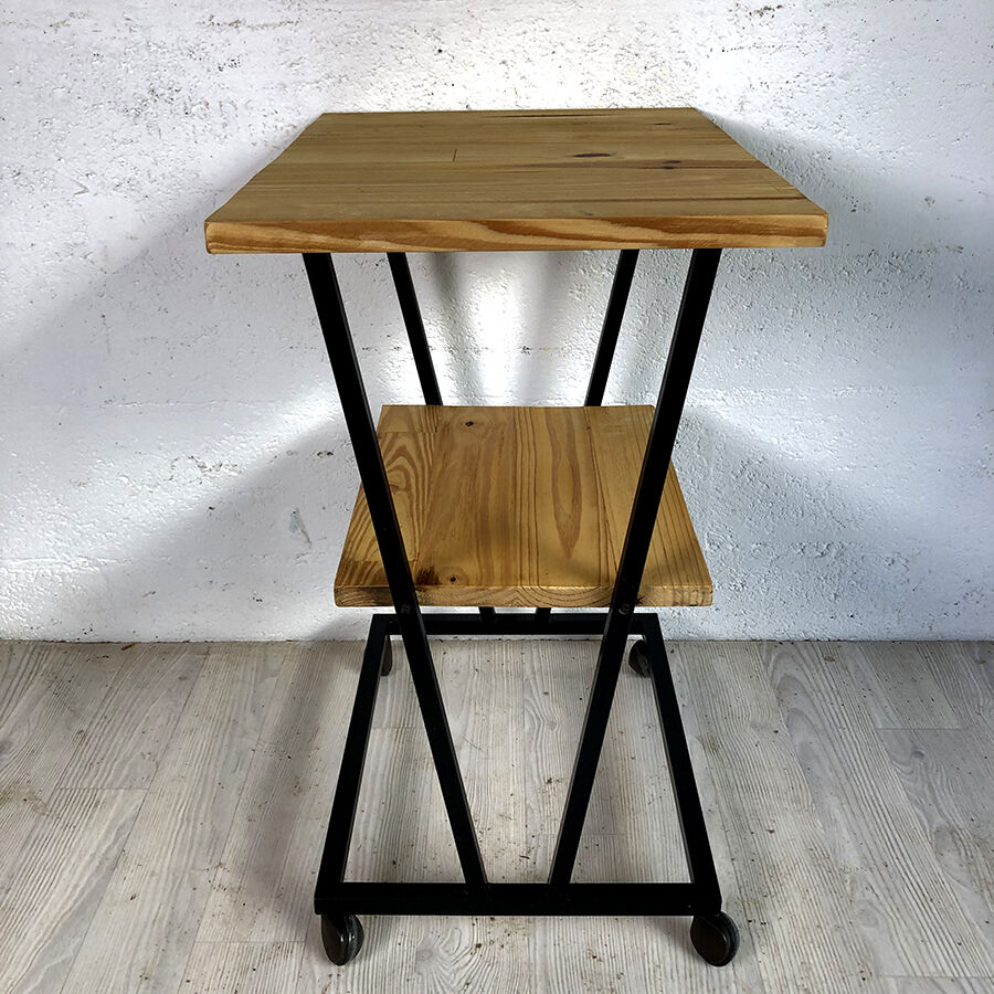 70's wheeled side table