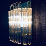 Hollywood Regency Style Glass & Brass Wall Lamp from Massive, Italy, 1980s