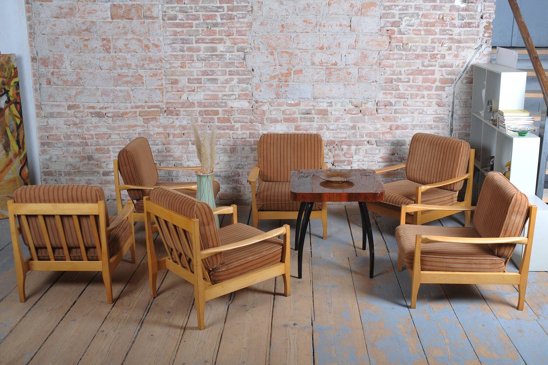 Mid-Century Armchairs from Jitona Soběslav, Czech, 1960s, Set of 6