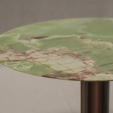 Onyx and brass dining table after Ignazio Gardella