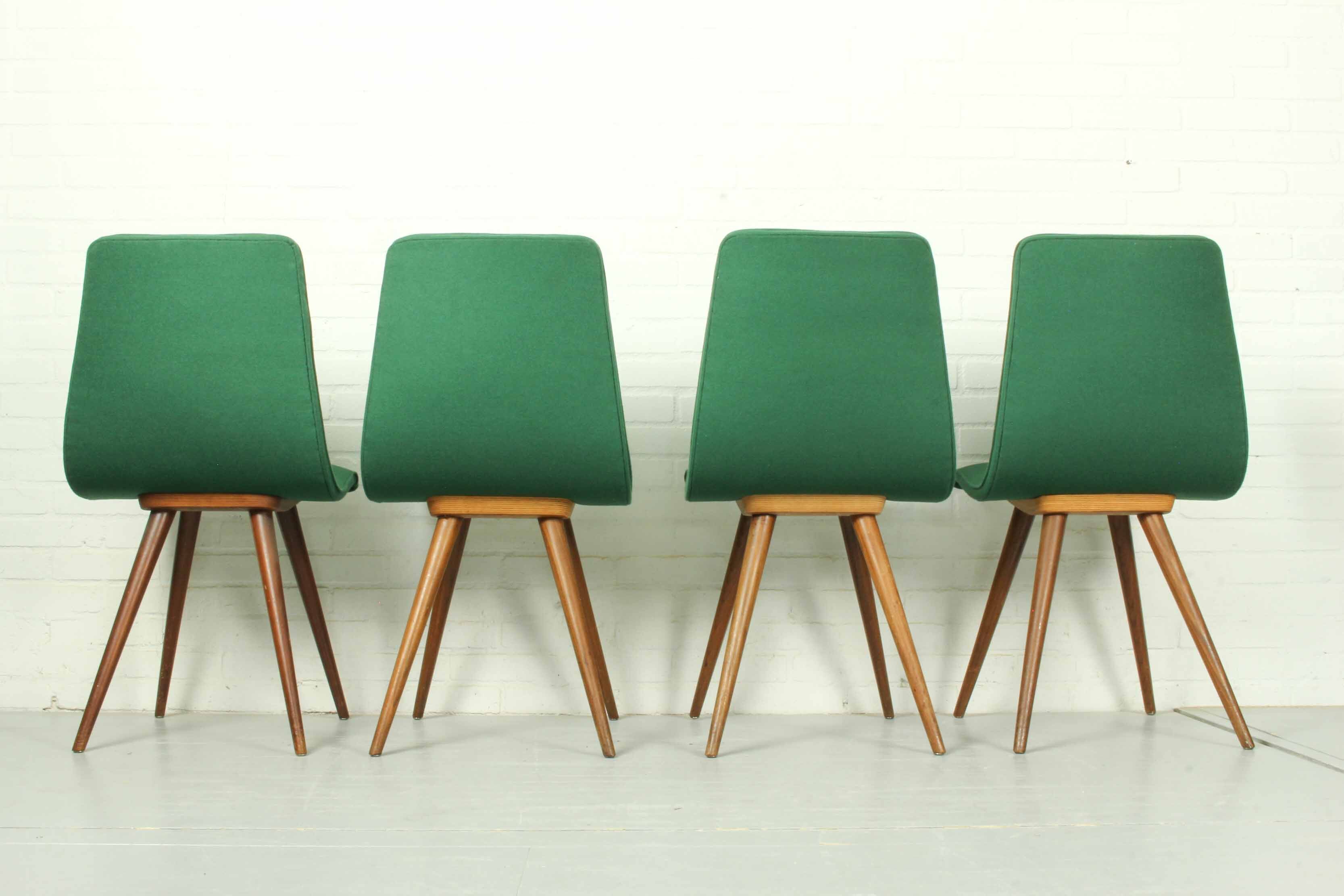 Set of 4 Teak Dining Chairs by van Os, 1950s