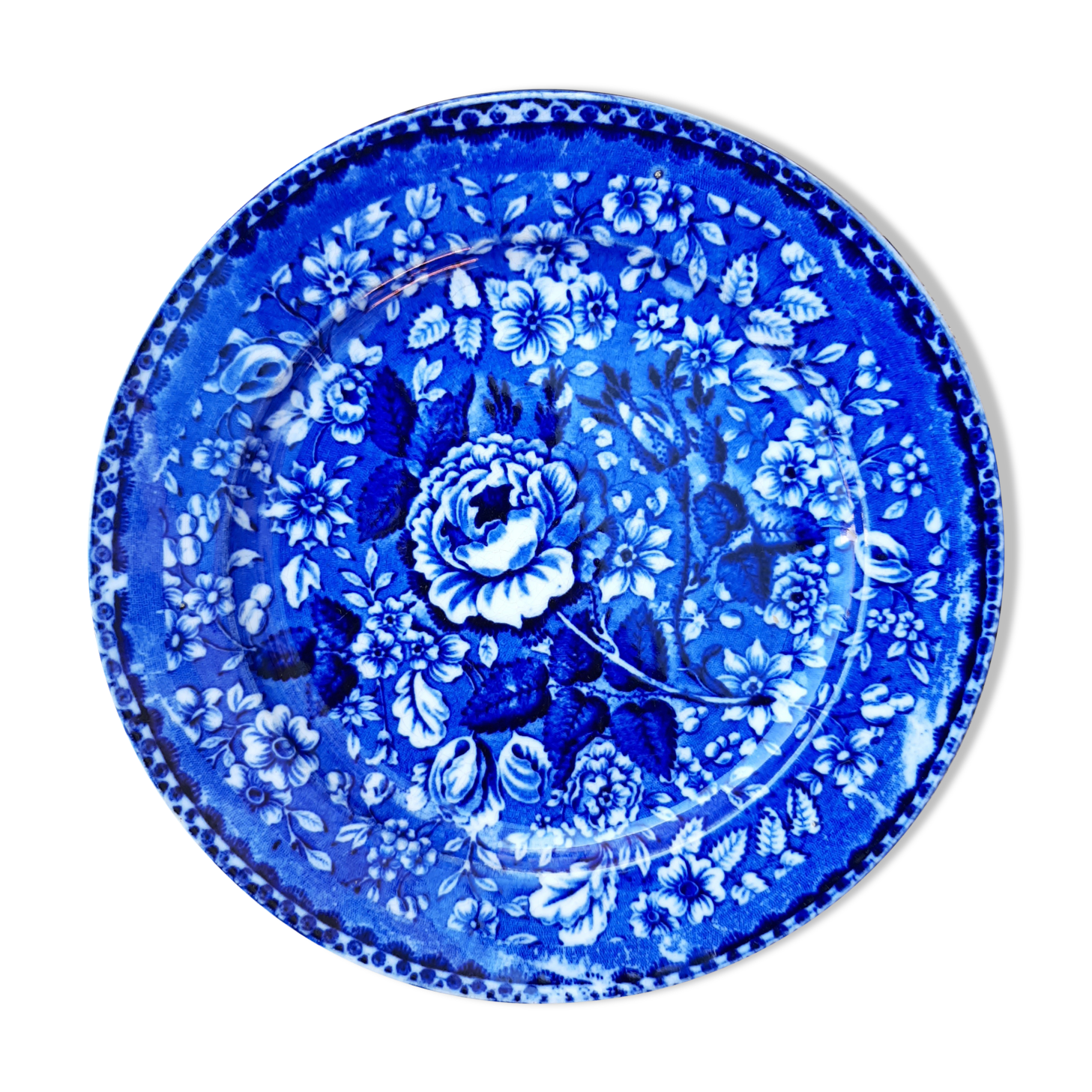 Old deep blue plate Villeroy &,Boch