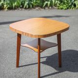 Table vintage, table bois, table basse formica, table 2 étages
