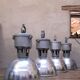 Lot de 4 suspensions industrielles XX°