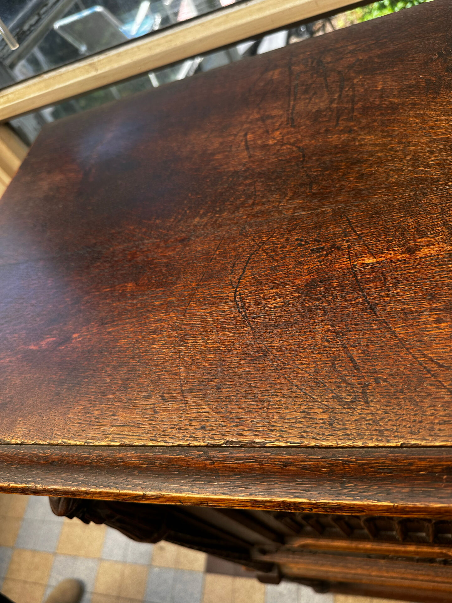 Gothic Buffet Cabinet in Carved Oak, 19th Century