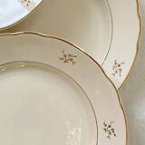 6 flat earthenware plates in beige and gold Villeroy Boch ACC-7227