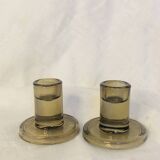 smoked glass candle holders