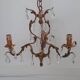Lustre bronze pampilles style Louis XIV