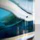 Cylindrical blue blown glass vase