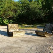 Set of 2 Early Edition Loop Garden Rocking Chairs by Willy Guhl for Eternit AG, Switzerland 1950s